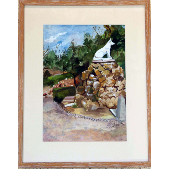 Aquarelle de Svetlana Manen intitulée Barry chien célèbre Asnières