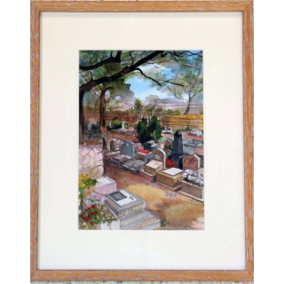Aquarelle de Svetlana Manen Cimetière des chiens Asnières