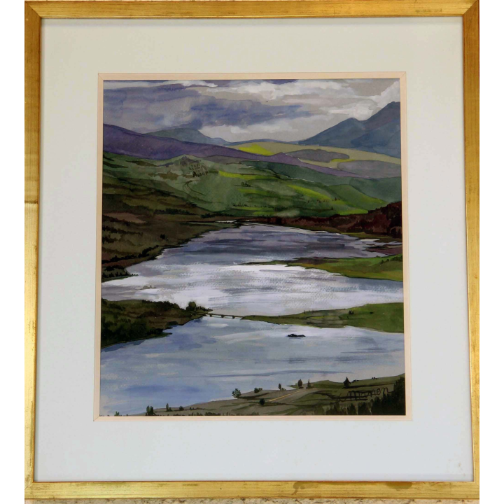 Aquarelle de Svetlana Manen intitulée Loch Garry Ecosse