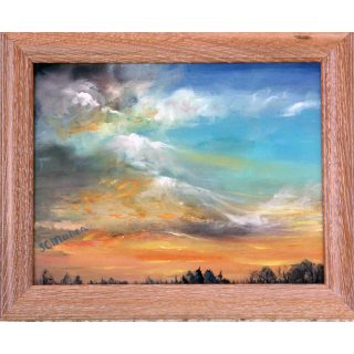Huile de Svetlana Manen intitulée Nuages au couchant 2001