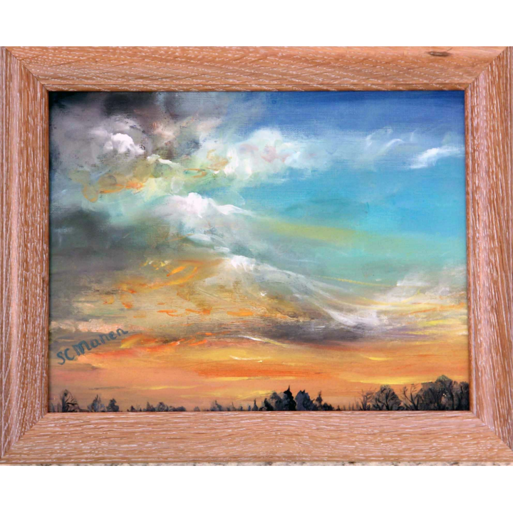 Huile de Svetlana Manen intitulée Nuages au couchant 2001