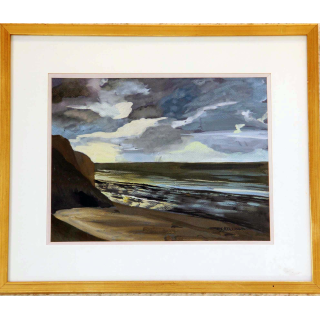 Aquarelle de Svetlana Manen intitulée Bois de Cise au crépuscule