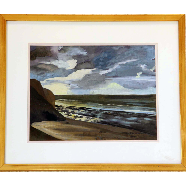Aquarelle de Svetlana Manen intitulée Bois de Cise au crépuscule