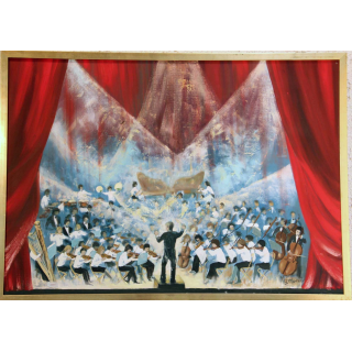 Huile de Svetlana Manen L'orchestre des cadets d'Asnières 1977