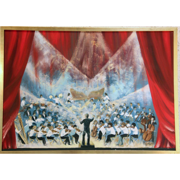 Huile de Svetlana Manen L'orchestre des cadets d'Asnières 1977