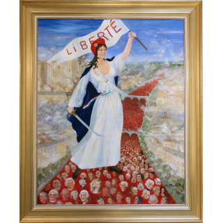 Huile de Svetlana Manen intitulée Lala révolution 1989