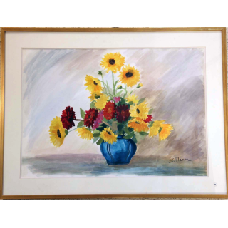 Aquarelle de Svetlana Manen intitulée Le vase bleu