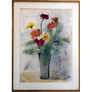 Aquarelle de Svetlana Manen intitulée Bouquet japonais
