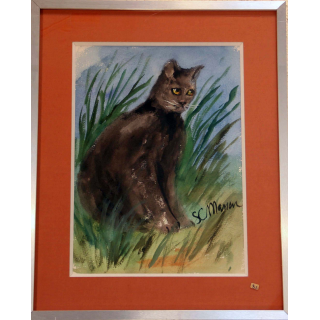 Aquarelle de Svetlana Manen intitulée Chat cha... 1986