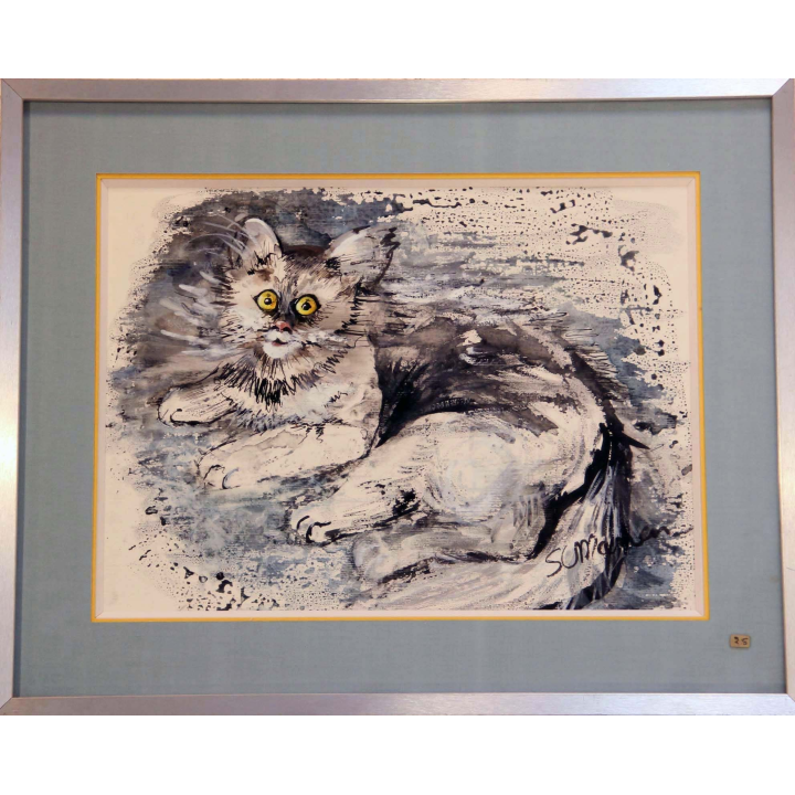 Aquarelle de Svetlana Manen intitulée Mine la folle 1986