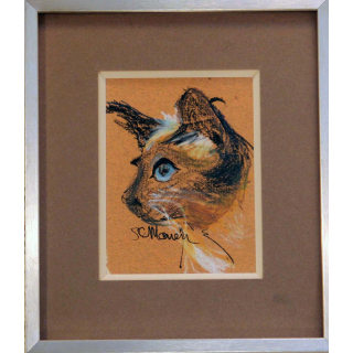 Pastel de Svetlana Manen intitulée profil siamois 1986