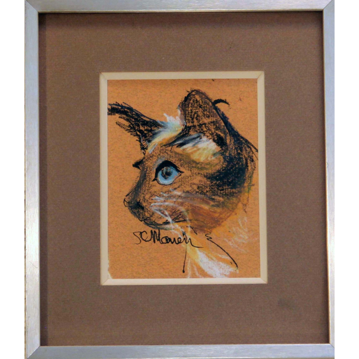 Pastel de Svetlana Manen intitulée profil siamois 1986