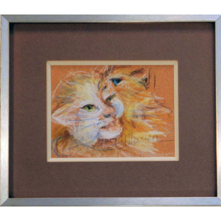 Pastel de Svetlana Manen intitulée Deux amis 1986