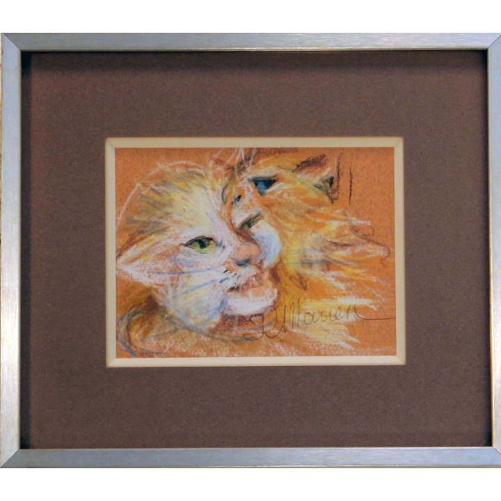 Pastel de Svetlana Manen intitulée Deux amis 1986