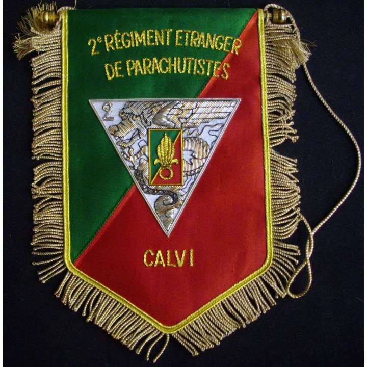 Fanion du 2° régiment étranger de parachutistes en canetille