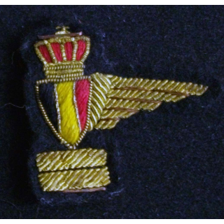 Insigne tissu de brevet parachutiste belge en canetille
