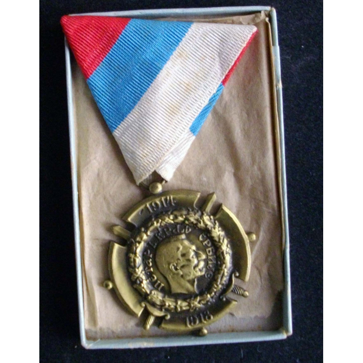 Médaille commémorative de Serbie 1914-1918 dans sa boite