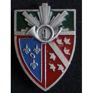 1° régiment de chasseurs Augis Lyon peint alu avec le 1 dans le cor