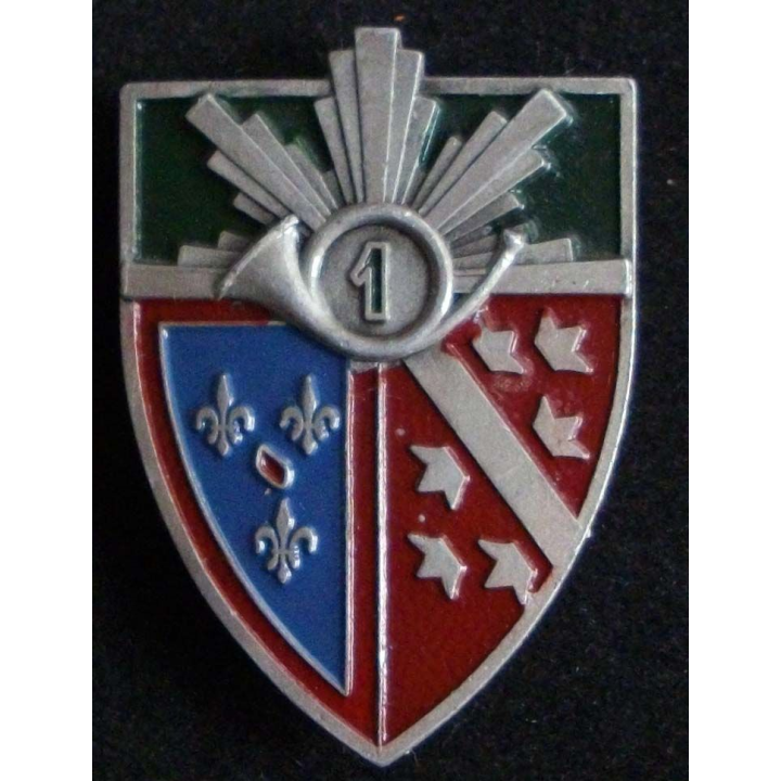 1° régiment de chasseurs Augis Lyon peint alu avec le 1 dans le cor