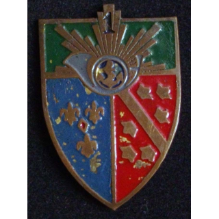 1° régiment de chasseurs artisanale avec l'ancre dans le cor