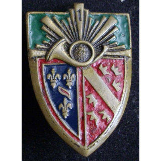 1° régiment de chasseurs artisanale avec le 1 au dessus du cor