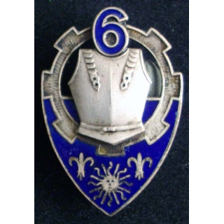 6° régiment de cuirassiers Drago Paris Nice en émail bleu 36 mm