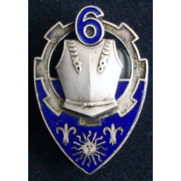 6° régiment de cuirassiers Drago Paris Nice en émail bleu 36 mm