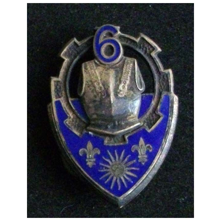 6° régiment de cuirassiers Drago Paris Nice Béranger émail bleu 37 mm