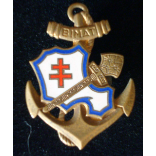 Insigne métallique du Bima de Tahiti Andor le Cannet flèche dorée