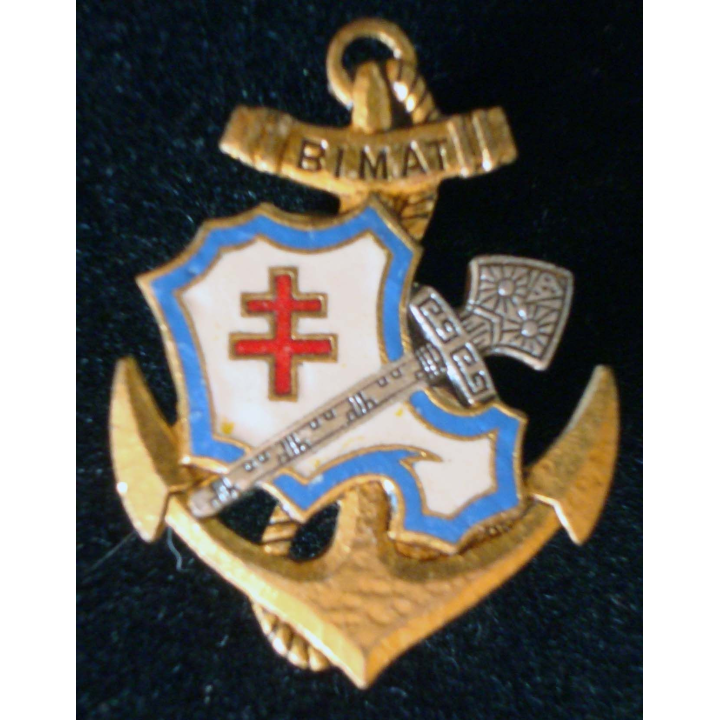 Insigne métallique du Bima de Tahiti Drago G. 1964 flèche argentée