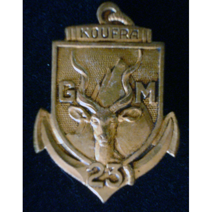 Insigne métallique du 23° groupement motorisé de Koufra Drago G. 1894