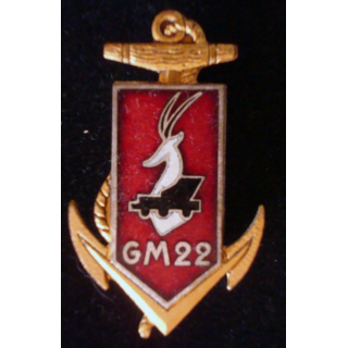 Insigne métallique du 22° groupement motorisé Drago G. 1885 en émail