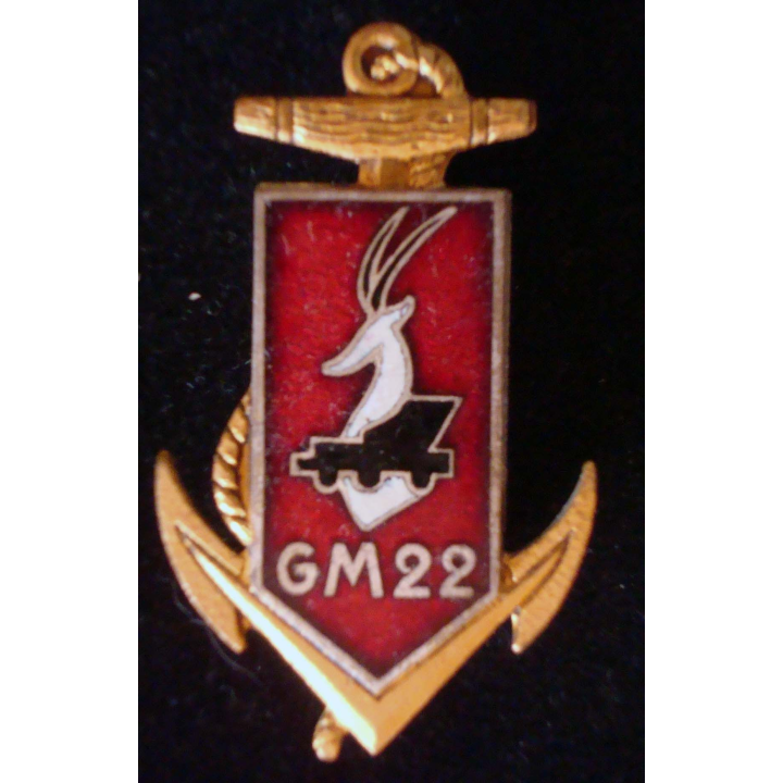 Insigne métallique du 22° groupement motorisé Drago G. 1885 en émail