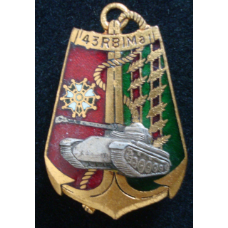 43° régiment blindé d'infanterie de marine Drago G. 1729 en émail