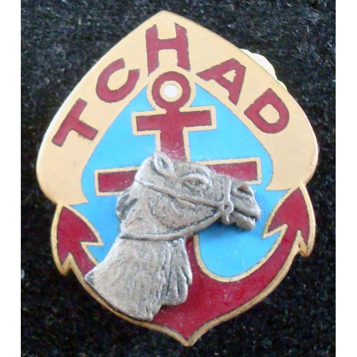 Insigne régiment marche Tchad Arthus Bertrand H.181 chameau en relief