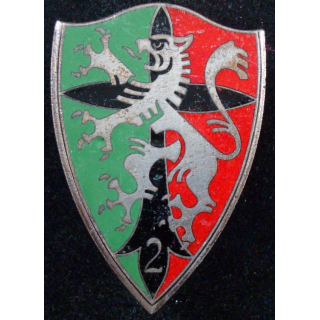 2° régiment de chasseurs Arthus Bertrand en émail vert clair