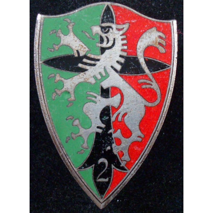 2° régiment de chasseurs Arthus Bertrand en émail vert clair