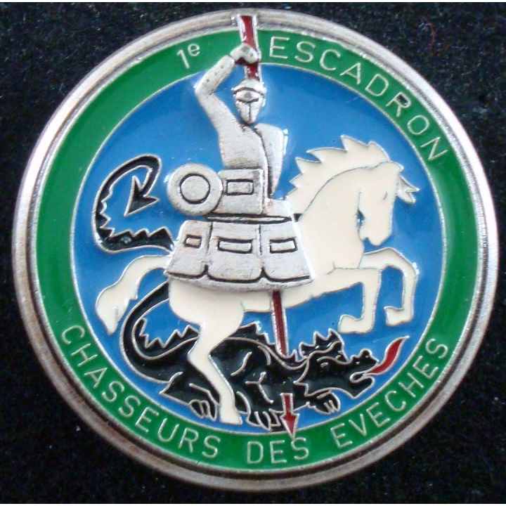 1° escadron des évéchés du 2° régiment de chasseurs FIA listel vert