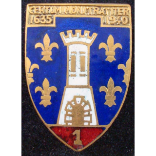 1° cuirassiers de fab Arthus Bertrand (poinçon) porte dorée en émail