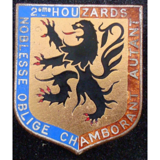 2° régiment de hussards de fabrication Drago H. 593 en émail 2 boléros