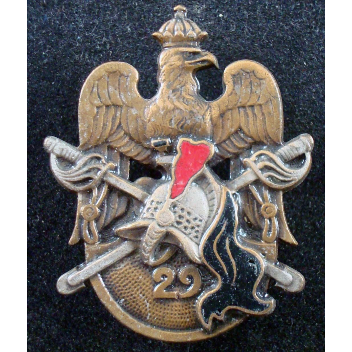 insigne métallique du 29° régiment de dragons de fabrication Drago