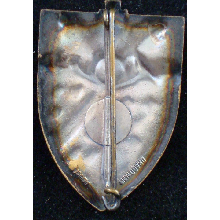 1° régiment de chasseurs, ancre dans cor, de fabrication Drago émail