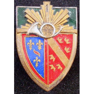 1° régiment de chasseurs, 1 au dessus du cor Drago Béranger en émail