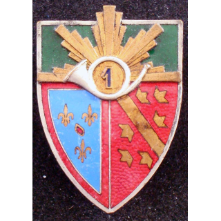 1° régiment de chasseurs de hauteur 4 cm en émail Augis non marquée