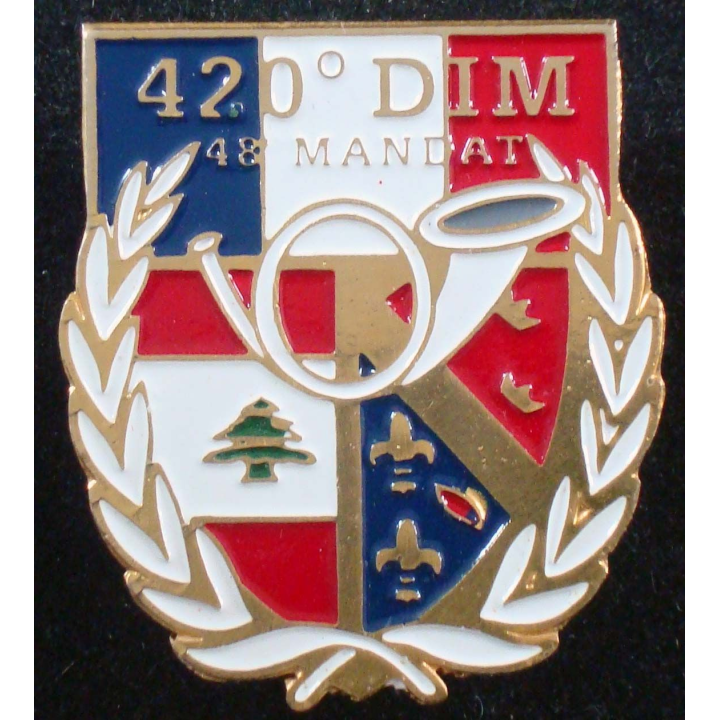 Insigne du 1° régiment de chasseurs au liban 420° DIM 48° Mandat