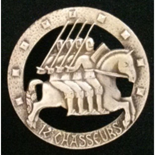 insigne métallique du 12° régiment de chasseurs Drago G. 1912