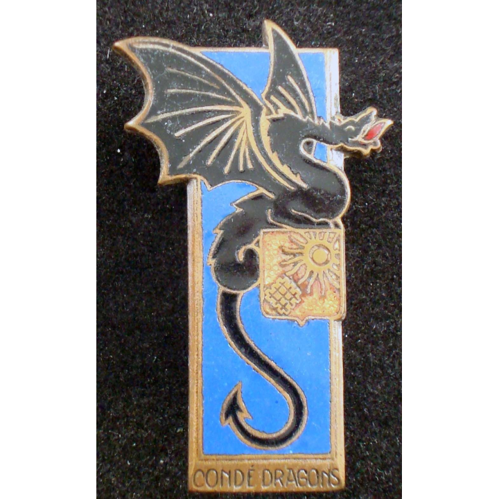 Insigne 2° régiment de dragons de fabrication Mardini H. 171 en émail