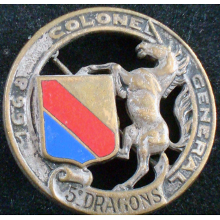 insigne du 5° régiment de dragons Drago Romainville H.665 en émail