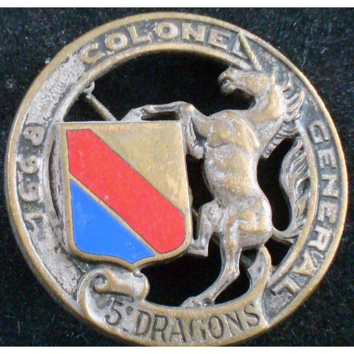 insigne du 5° régiment de dragons Drago Romainville H.665 en émail