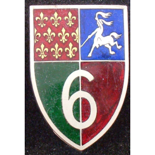 Insigne du 6° régiment de dragons Arthus Bertrand Paris G. 407 émail